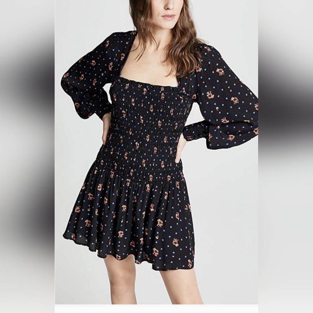 Free people mini bohemian two faces dress, navy
